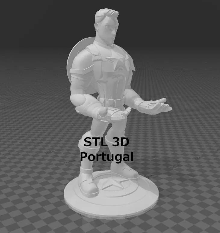 STL - Captain America Figure with Joystick and Phone Support