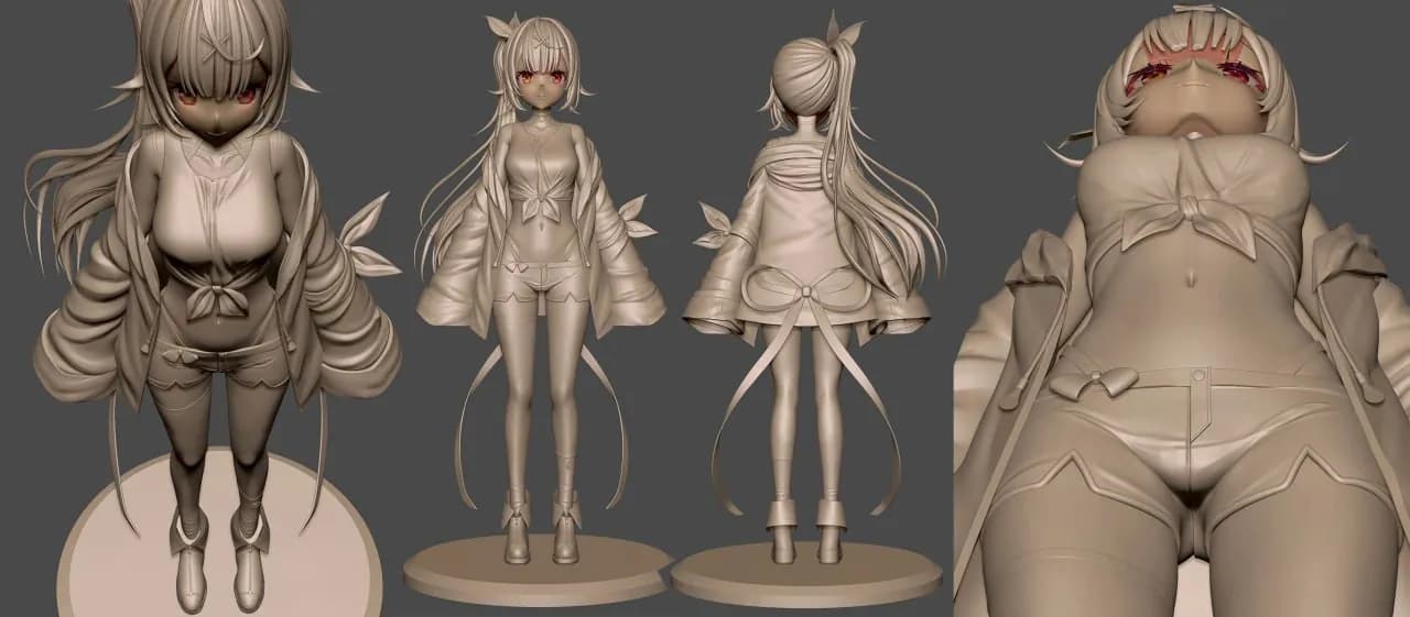 STL - figura de chica anime Hoshikawa Sara render 3