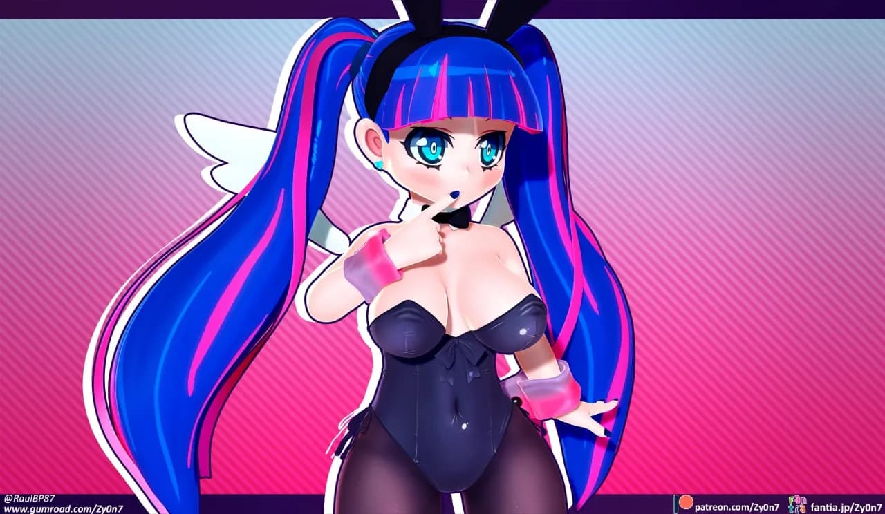 STL - Figura de Conejita Estilo Anime con Alas render 3