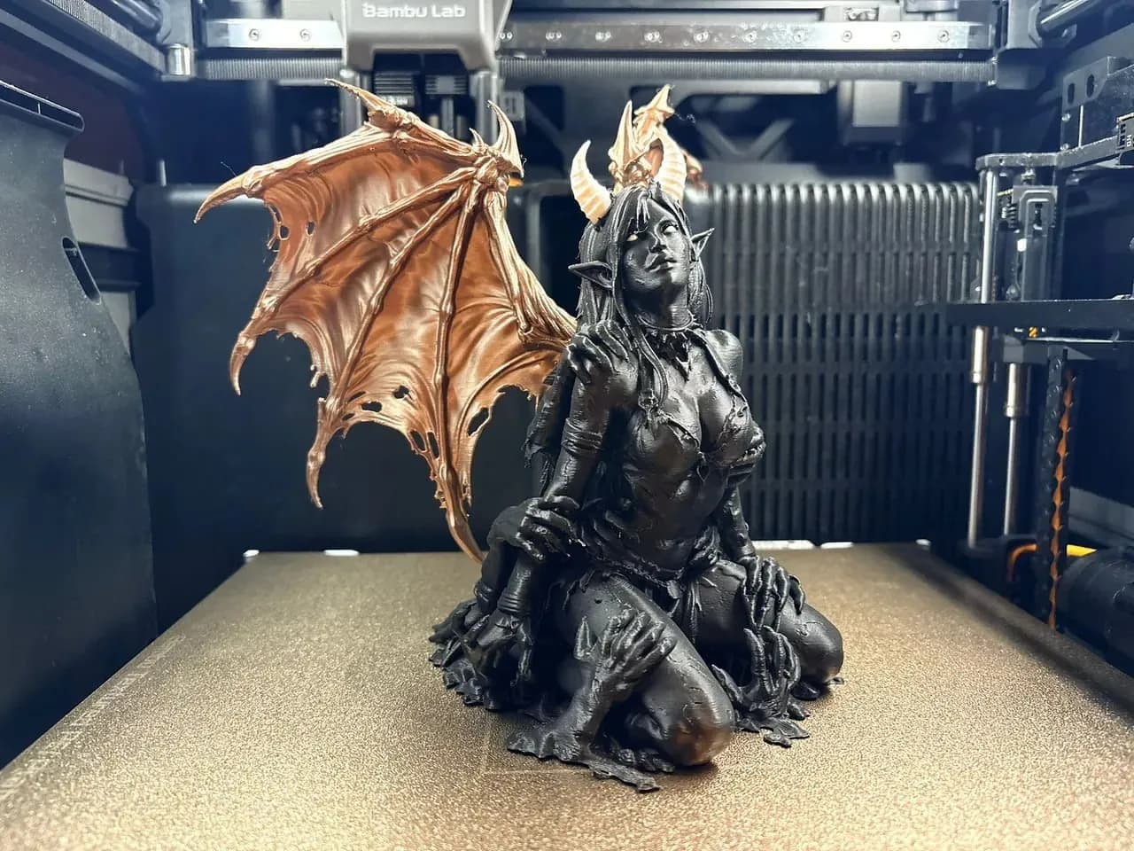STL - Winged demon figure with armor