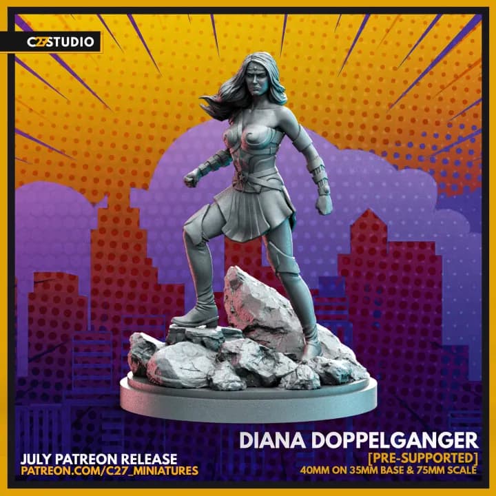 STL - Figura de Diana Doppelganger render 2