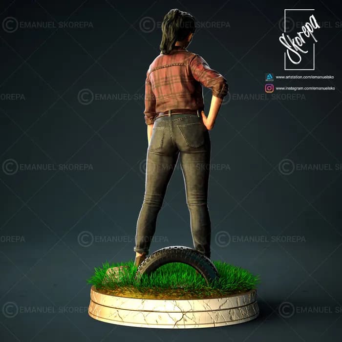 STL - Figura de Dina de The Last of Us Part II render 2