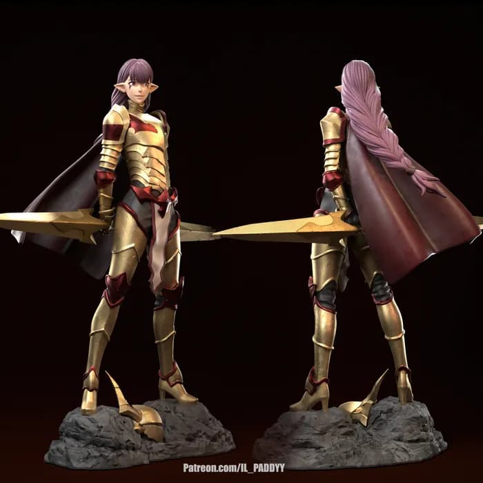 STL - Figura de Esil Radiru de Solo Leveling render 4