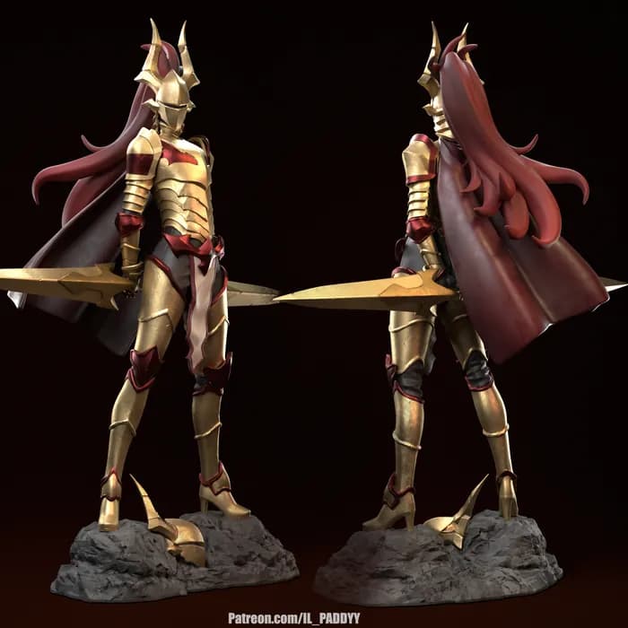 STL - Figura de Esil Radiru de Solo Leveling render 5