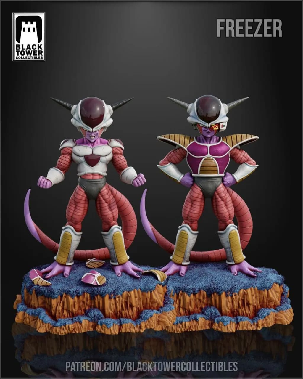 STL - Figura de Freezer en Torre Negra render 1
