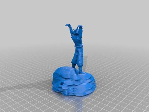 STL - Figura de Goku con Bola de Energía render 4