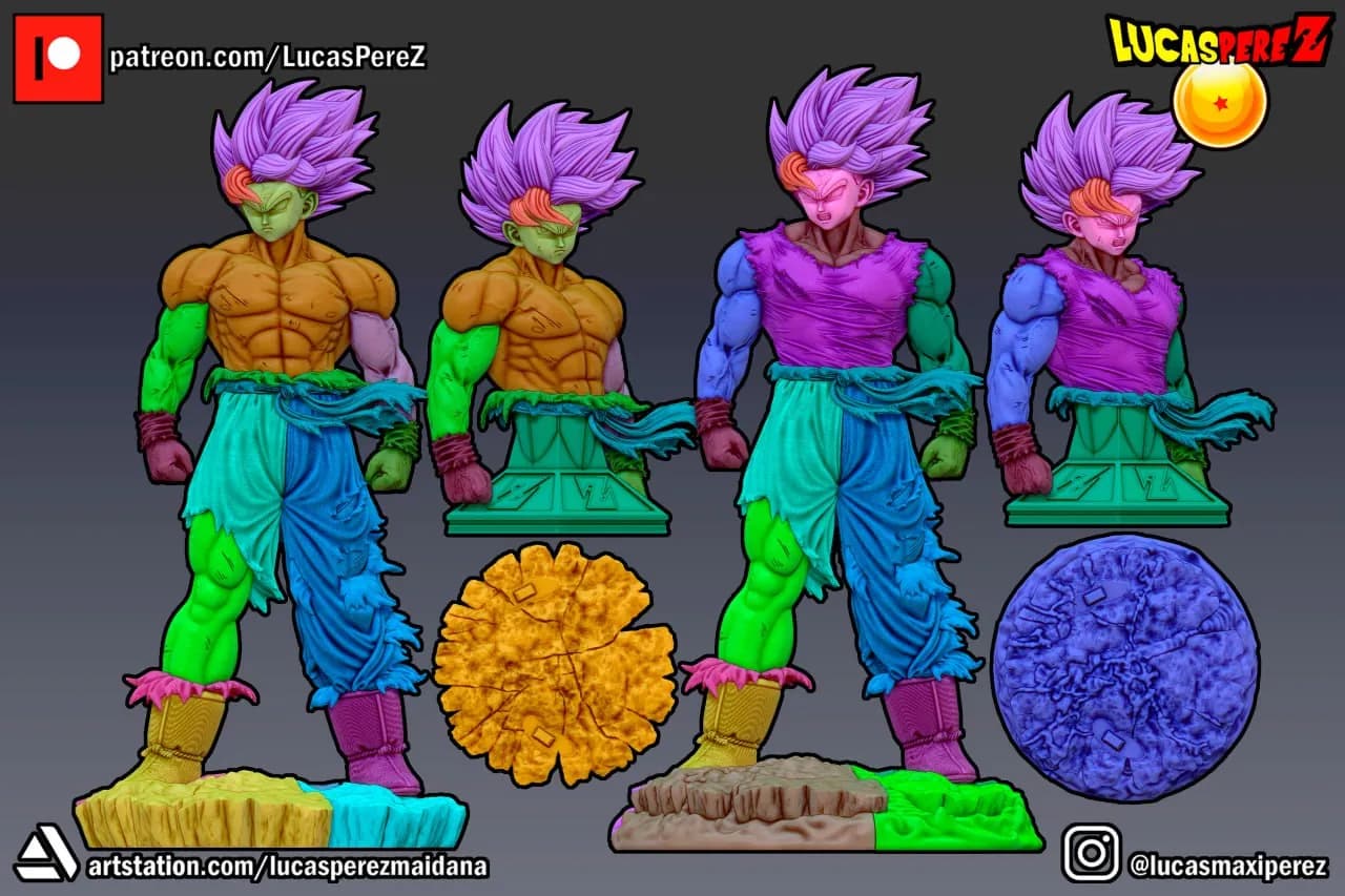 STL - Figura de Goku en Namek render 3