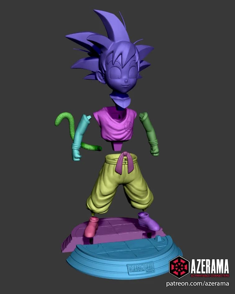 STL - Figura de Goku en pose de victoria render 3