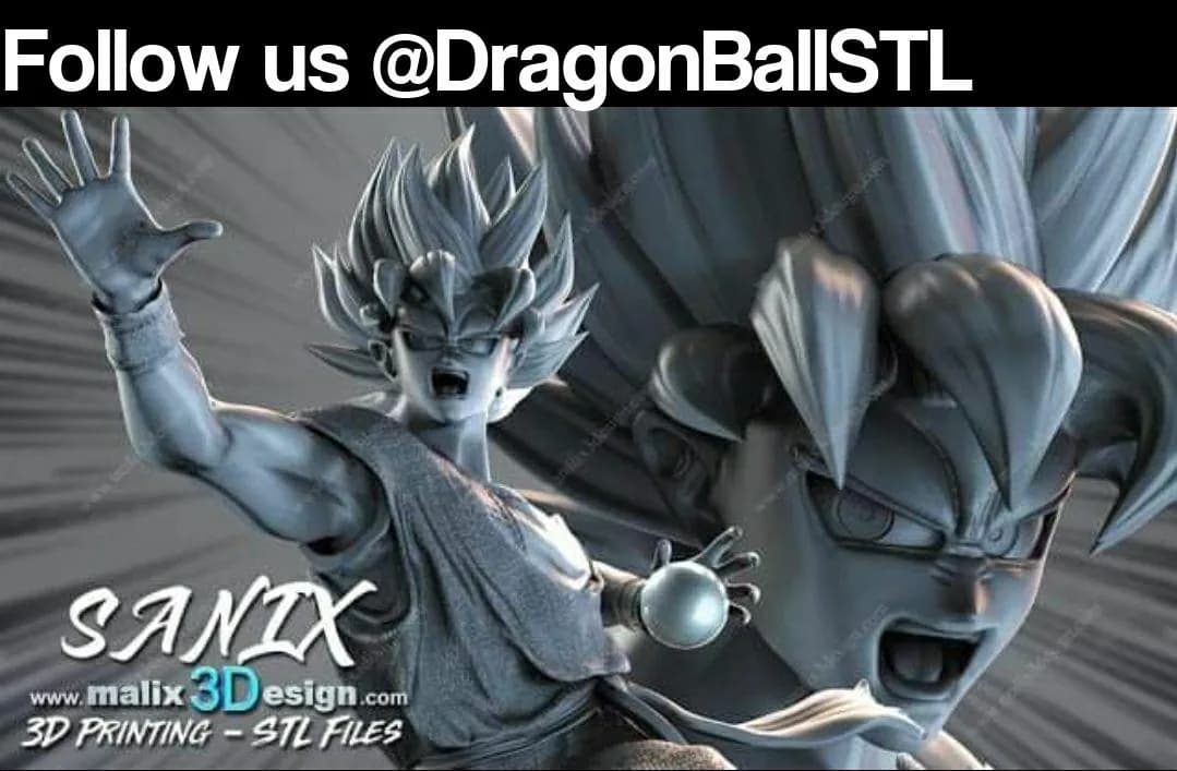 STL - Figura de Goku en Super Saiyajin 2 render 1