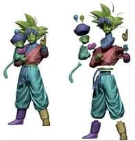 STL - Figura de Goku y Gohan estilo Anime render 2