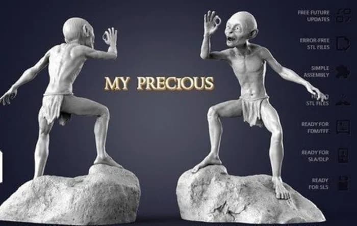 STL - Figura de Gollum para impresión 3D render 1