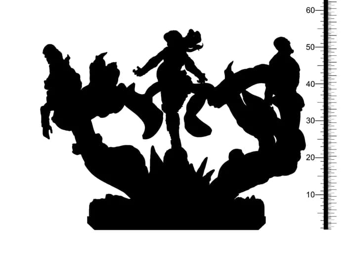STL - Figura de guerrera élfica con energía púrpura render 3