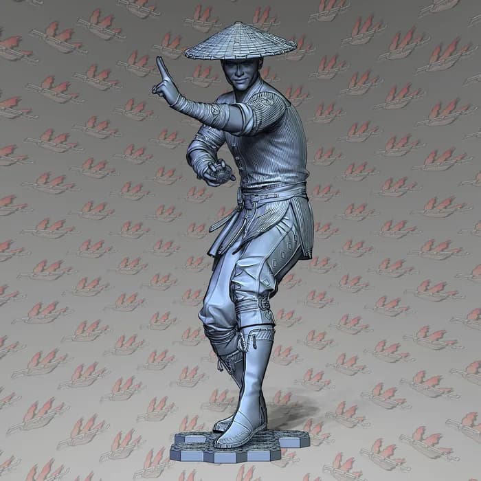 STL - Figura de Guerrero con Sombrero Cónico render 2