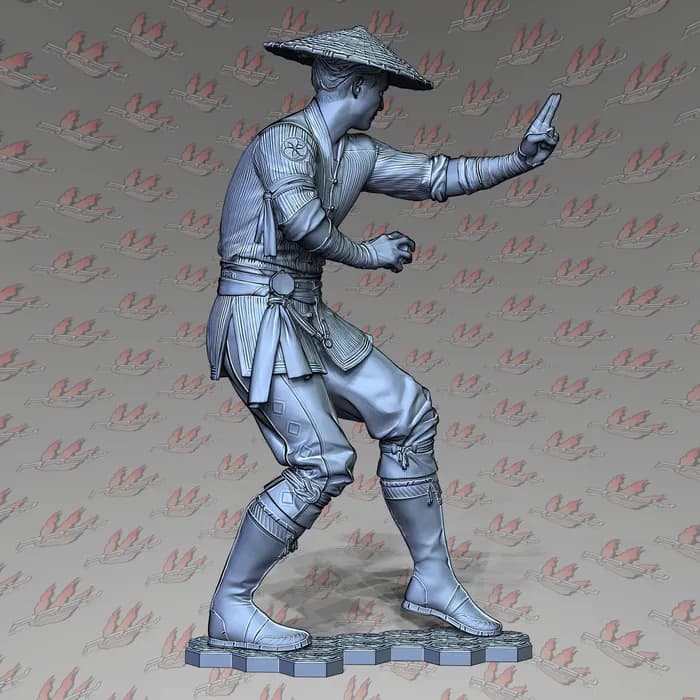 STL - Figura de Guerrero con Sombrero Cónico render 4