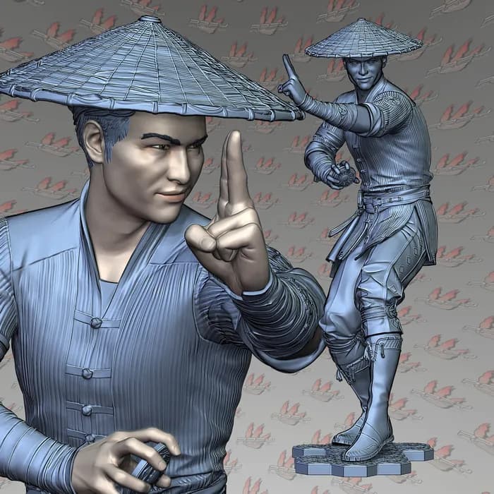 STL - Figura de Guerrero con Sombrero Cónico