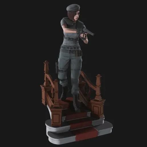 STL - Figura de Jill Valentine de Resident Evil render 2