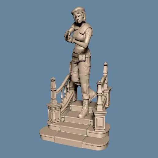 STL - Figura de Jill Valentine de Resident Evil render 3
