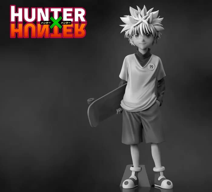 STL - Killua Zoldyck Figure with Skateboard