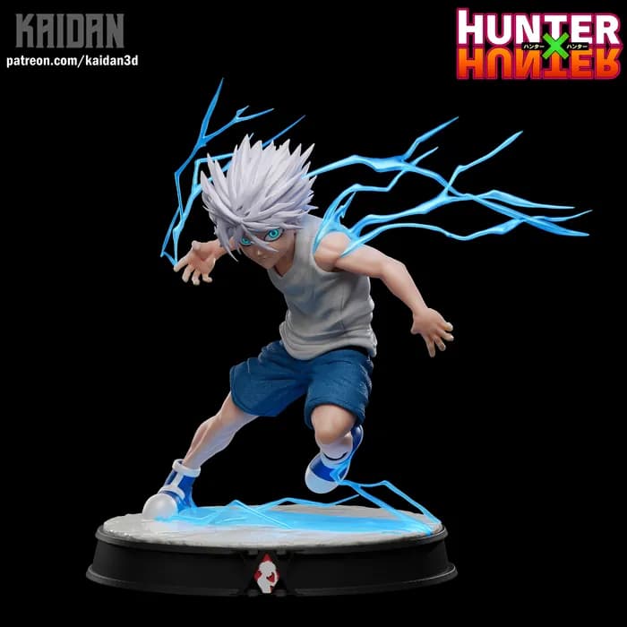 STL - Figura de Killua Zoldyck con Rayos render 2