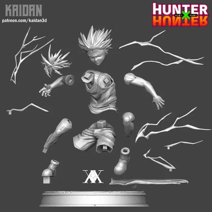 STL - Figura de Killua Zoldyck con Rayos render 3