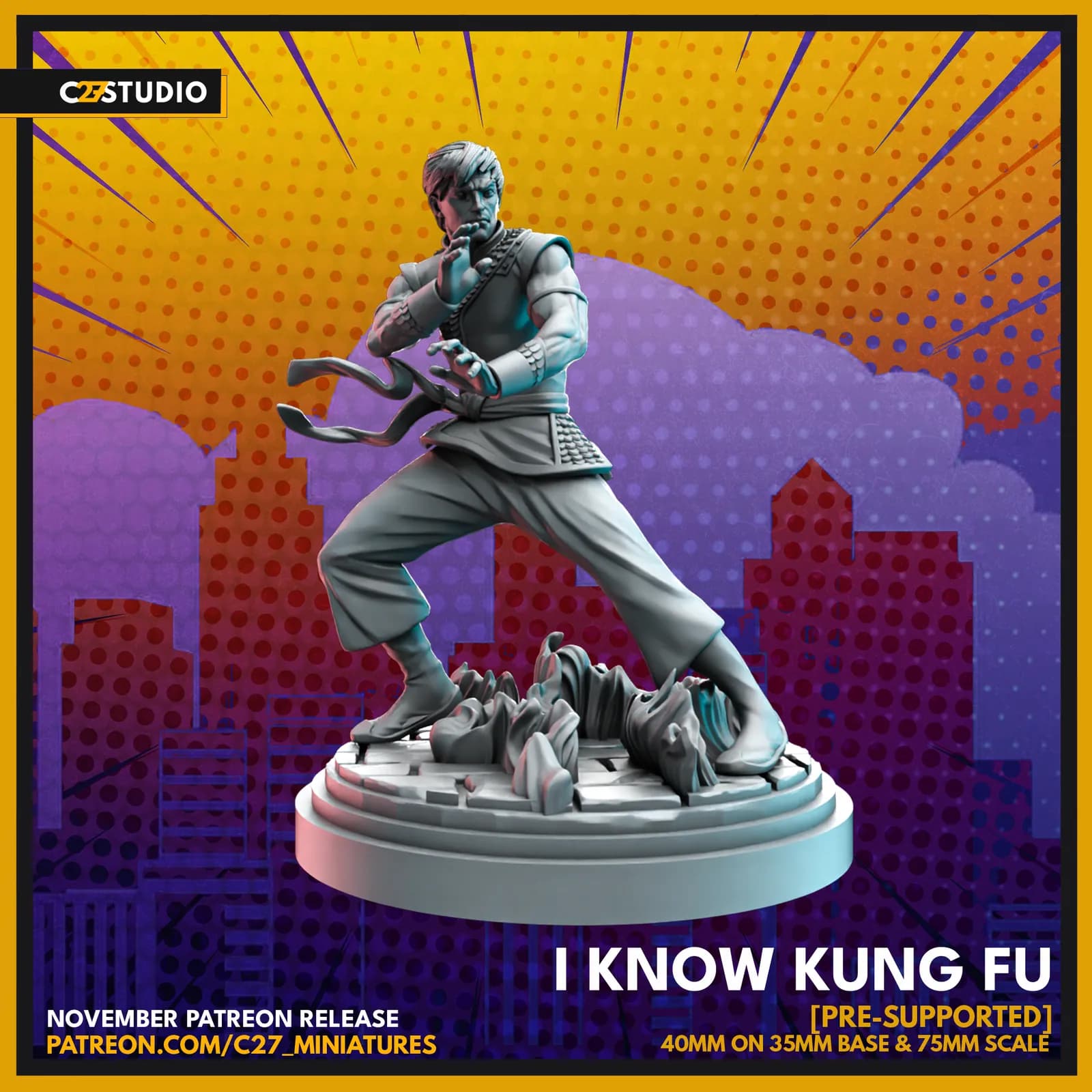 STL - Figura de Kung Fu render 2