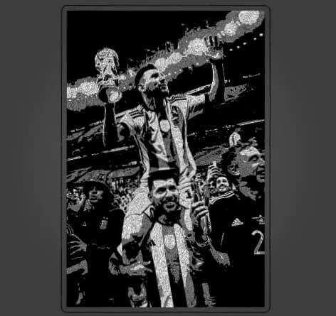 STL - Figura de Leo Messi celebrando con la copa render 2