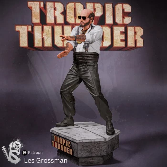 STL - Figura de Les Grossman de Tropic Thunder render 3