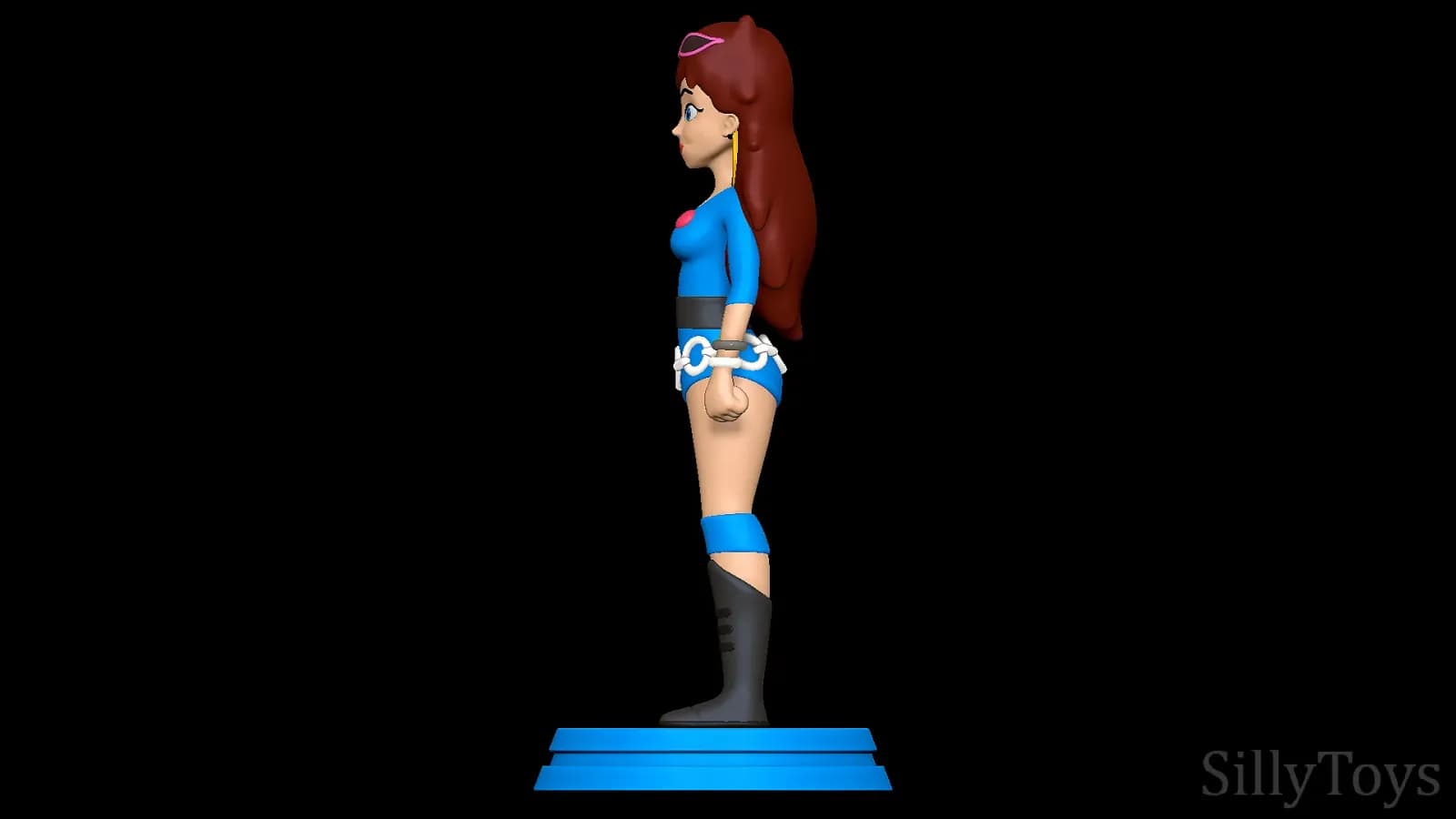 STL - Figura de luchadora de wrestling retro render 3