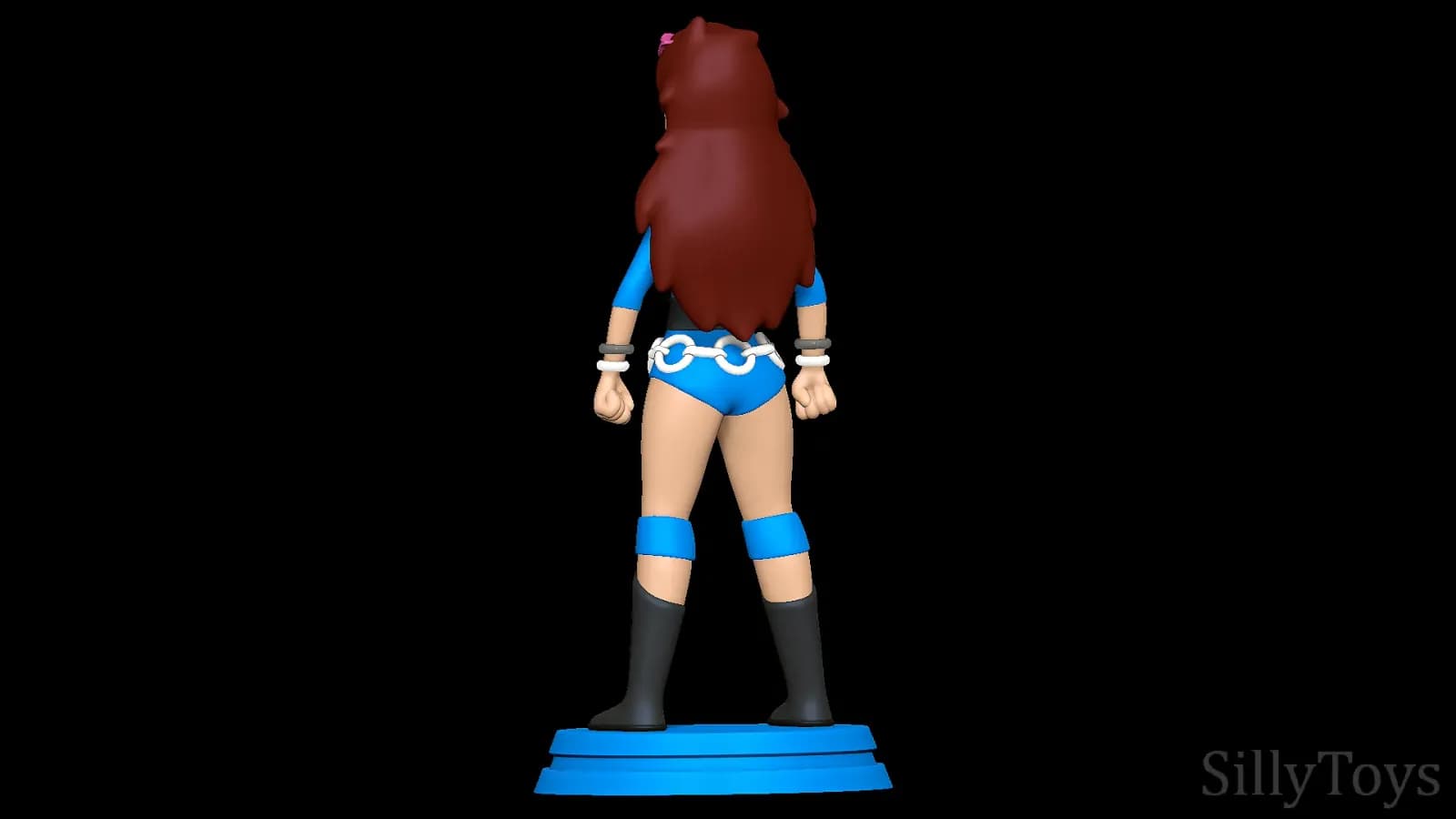 STL - Figura de luchadora de wrestling retro render 4