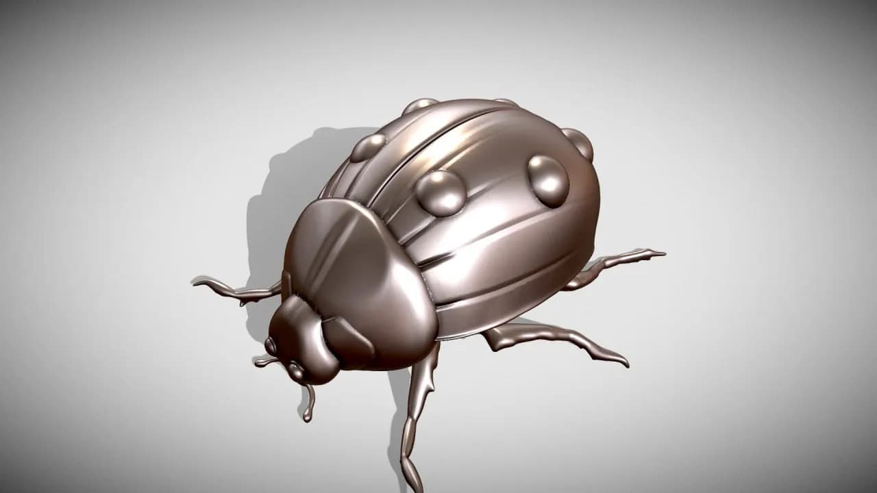 STL - figura de mariquita para impresión 3D render 1