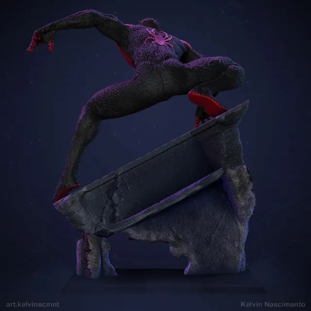 STL - Figura de Miles Morales 3 render 2