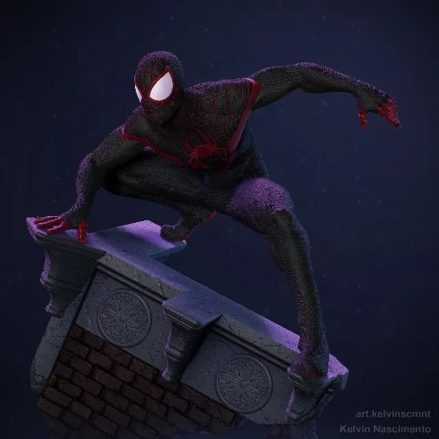 STL - Figura de Miles Morales 3 render 4