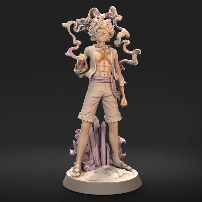 STL - Figura de Monkey D. Luffy Gear 5 render 2