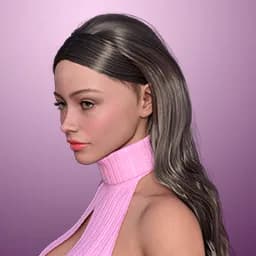 STL - Figura de mujer con cabello largo y suéter rosa render 3