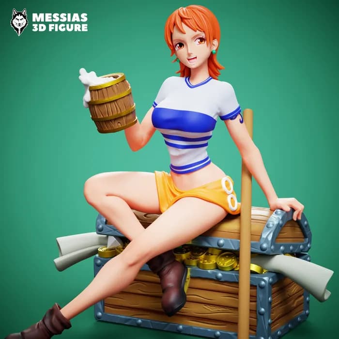 STL - Nami Figure on Treasure Chest