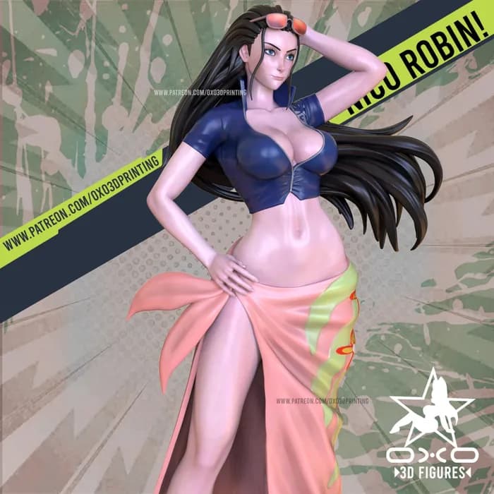 STL - Figura de Nico Robin estilo tropical render 2
