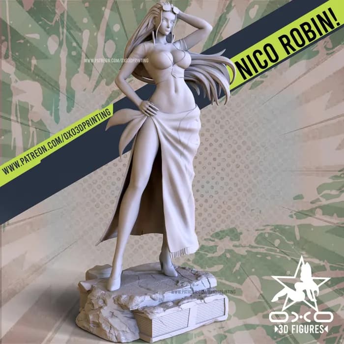 STL - Figura de Nico Robin estilo tropical render 3