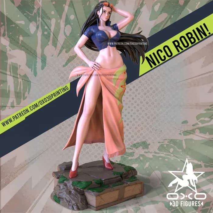 STL - Figura de Nico Robin estilo tropical render 4