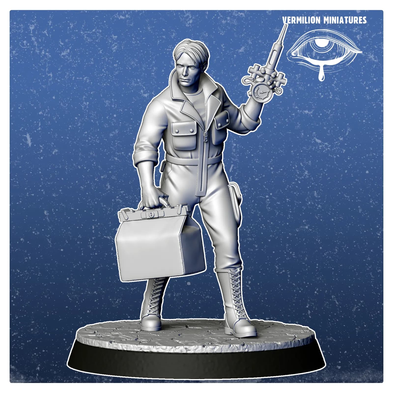 STL - Figura de paramédico con maletín y equipo médico render 2