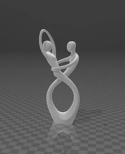 STL - Figura de pareja danzante abstracta render 1