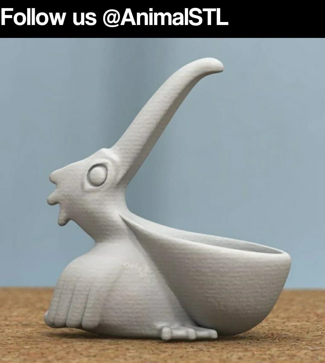 STL - Figura de pelícano para decoración render 1