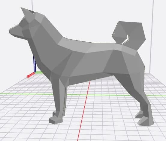 STL - Figura de perro de baja poligonización render 1