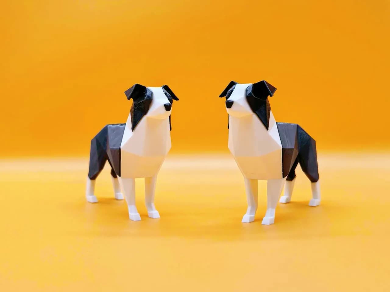 STL - Figura de perro de estilo poligonal render 1