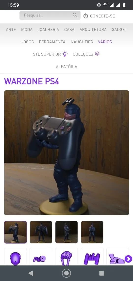 STL - figura de personaje de videojuego con control 2 render 1