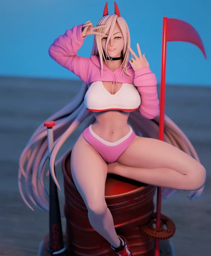STL - Figura de Power de Chainsaw Man render 2