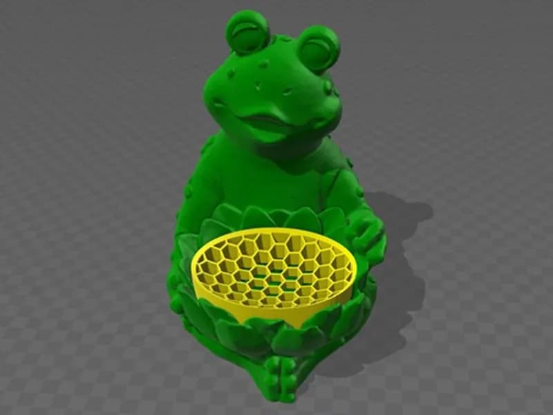 STL - Frog figure with decorative dish