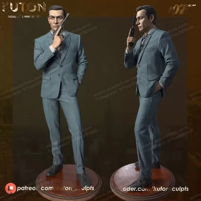 STL - Figura de Sean Connery como James Bond 007 render 1