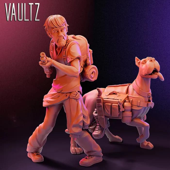 STL - Post apocalyptic Shaggy and Scooby Doo Figure