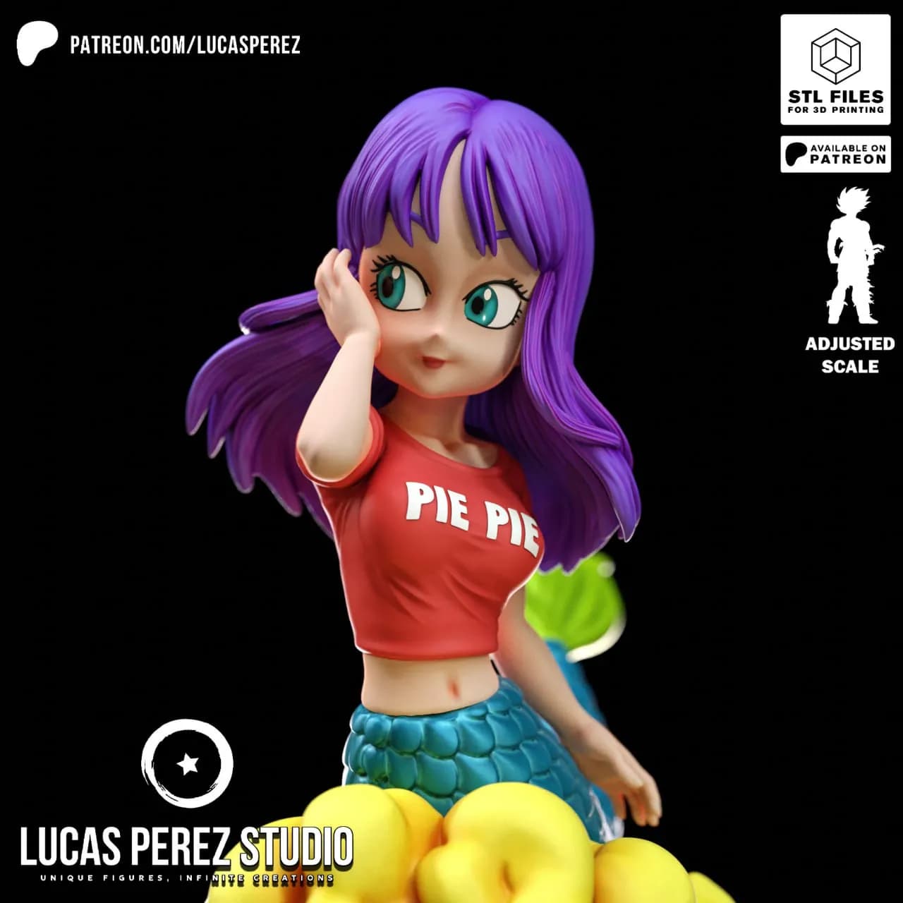 STL - Figura de sirena chibi de Dragon Ball render 3