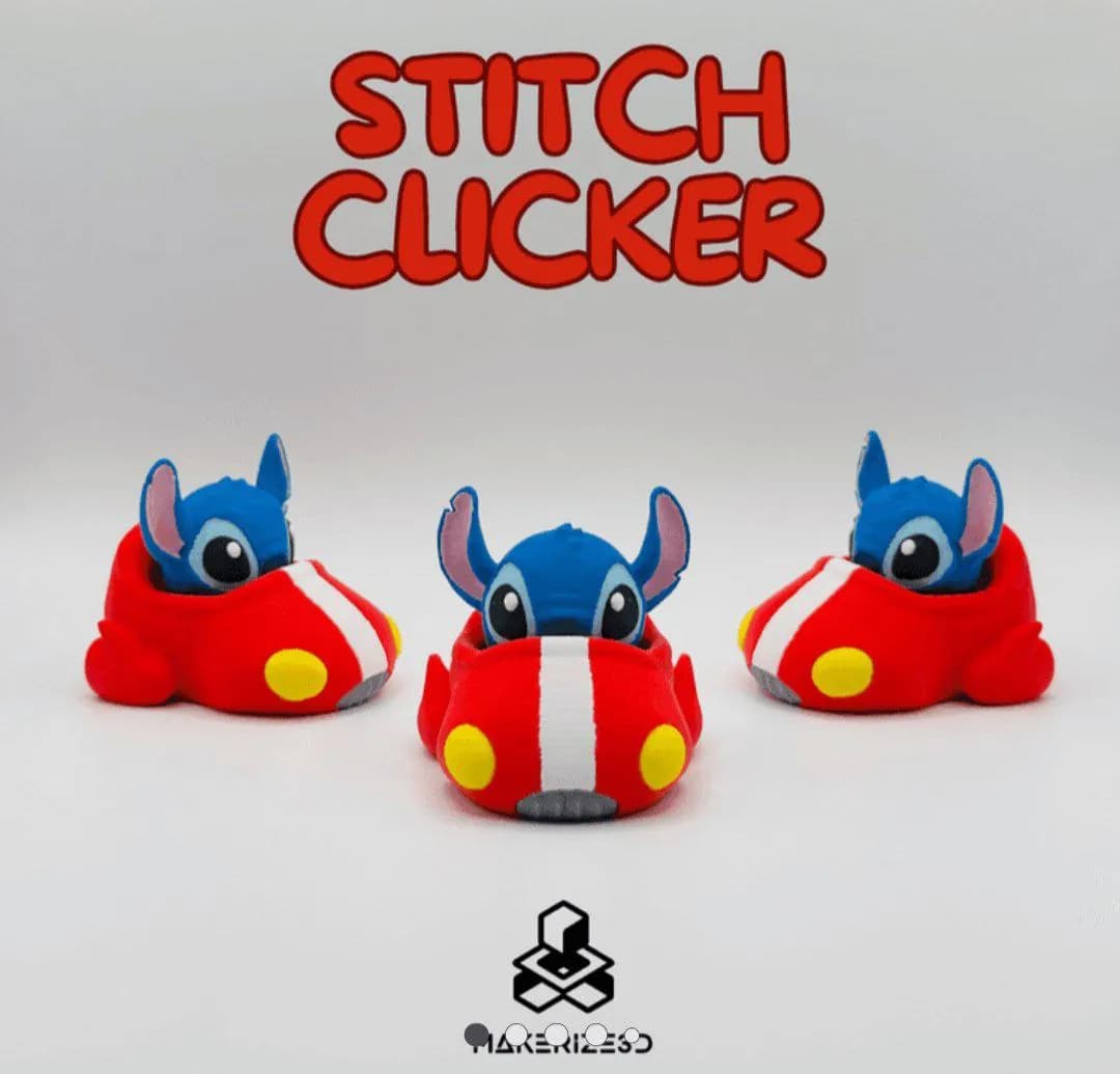 STL - Figura de Stitch en Coche de Carreras render 1